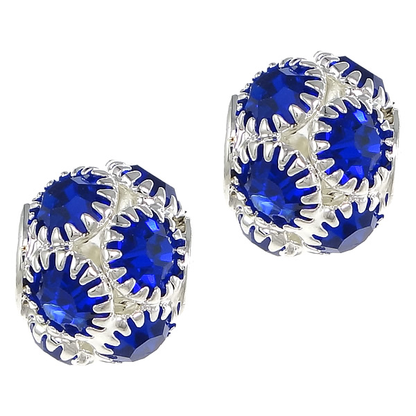 7:platinum color plated with blue rhinestone