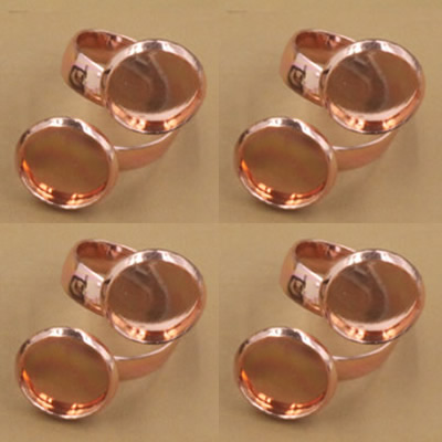 4 rose gold color plated