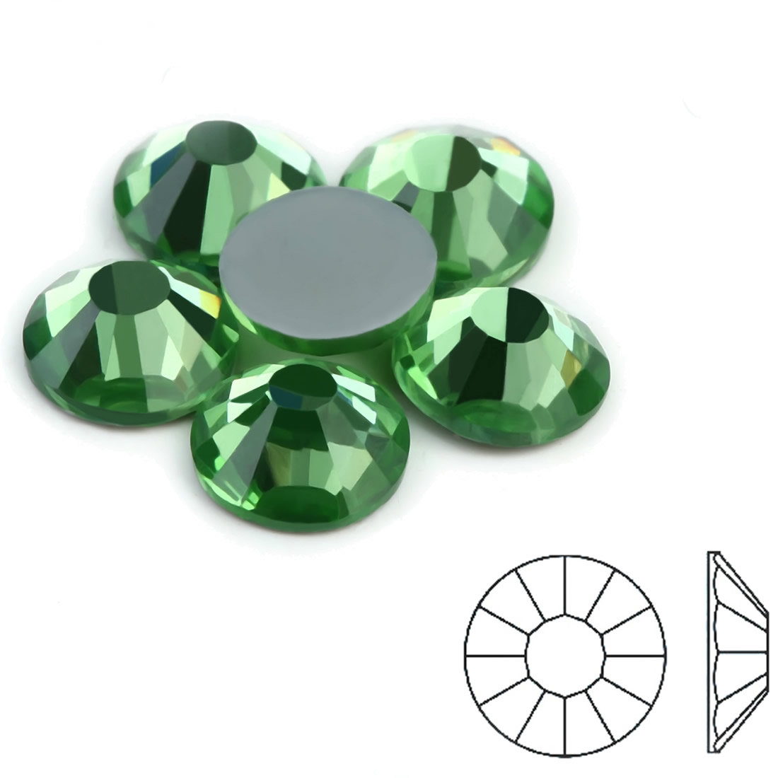 8 vert de cristal