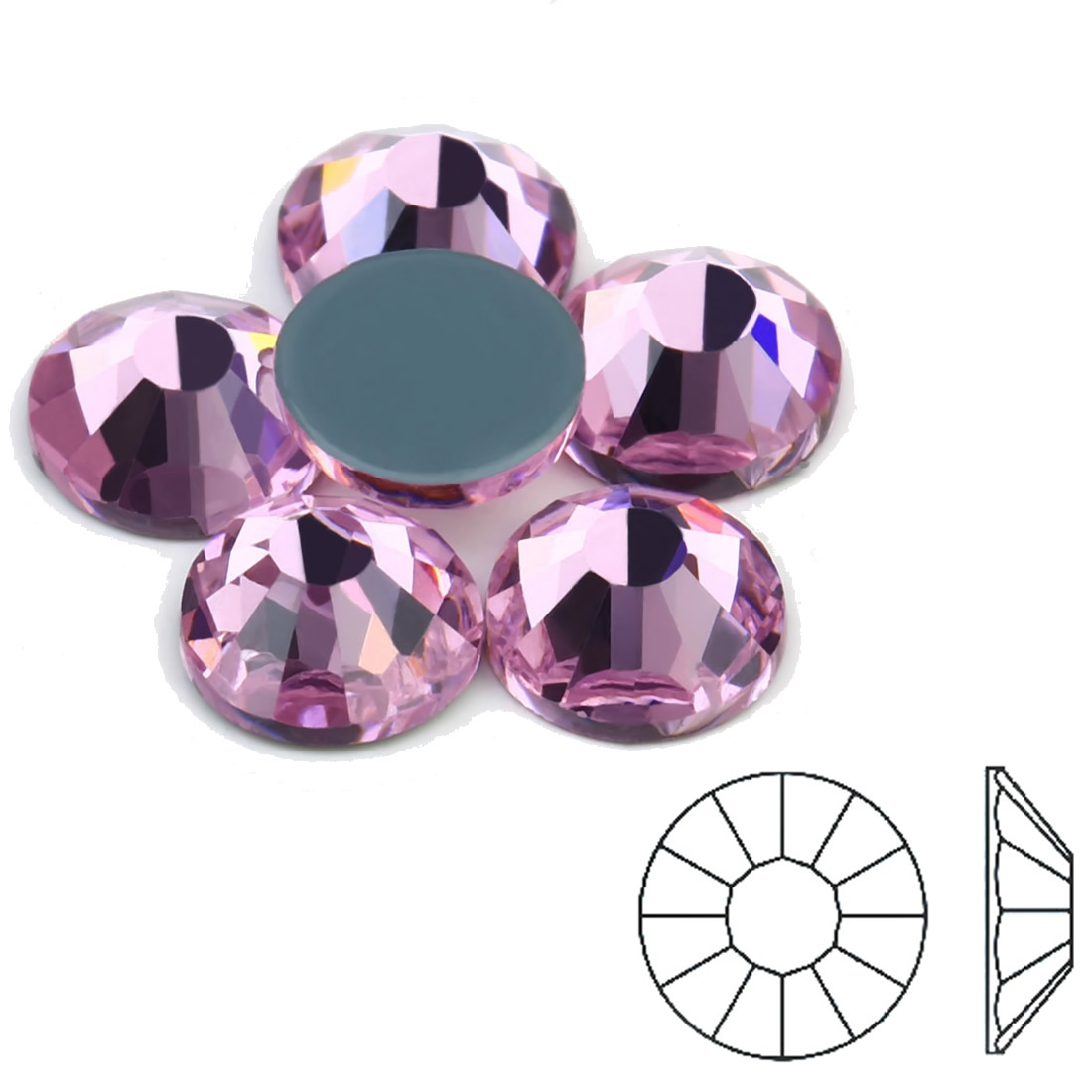 5 quartz rose lumineux