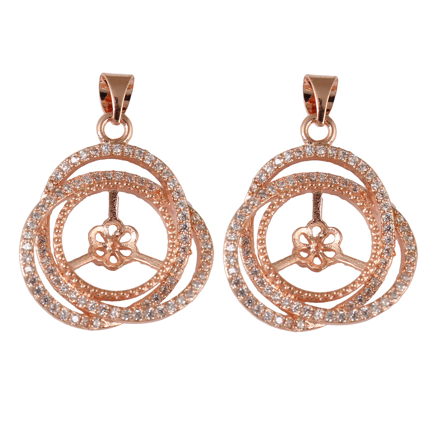 2 real rose gold plated