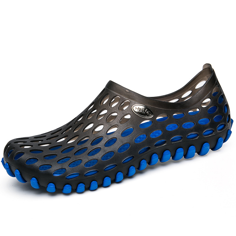 Rubber shoes with holes clearance in them