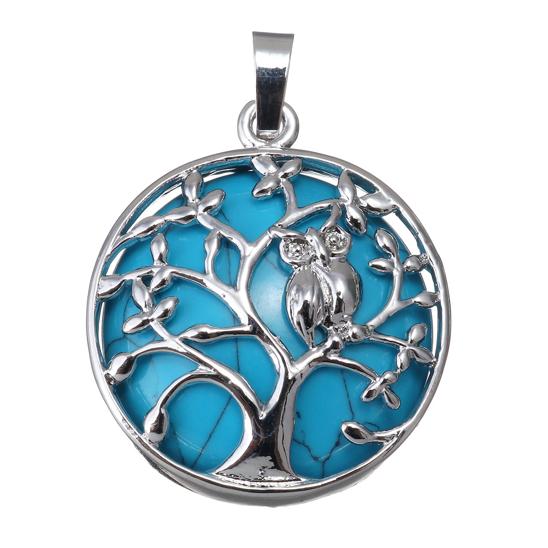 14:antique silver plated with blue turquoise