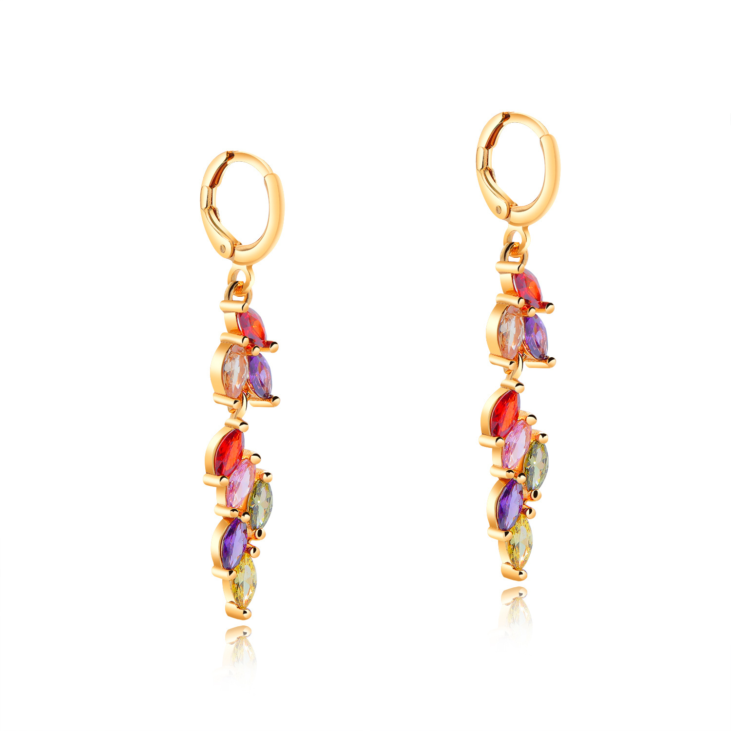 18K gold plated with colorful rhinestone