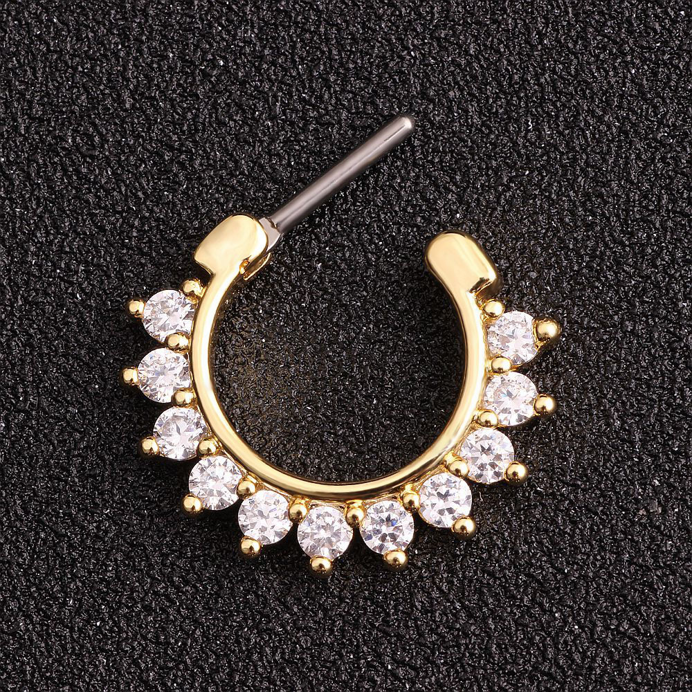 4 real gold plated with clear CZ