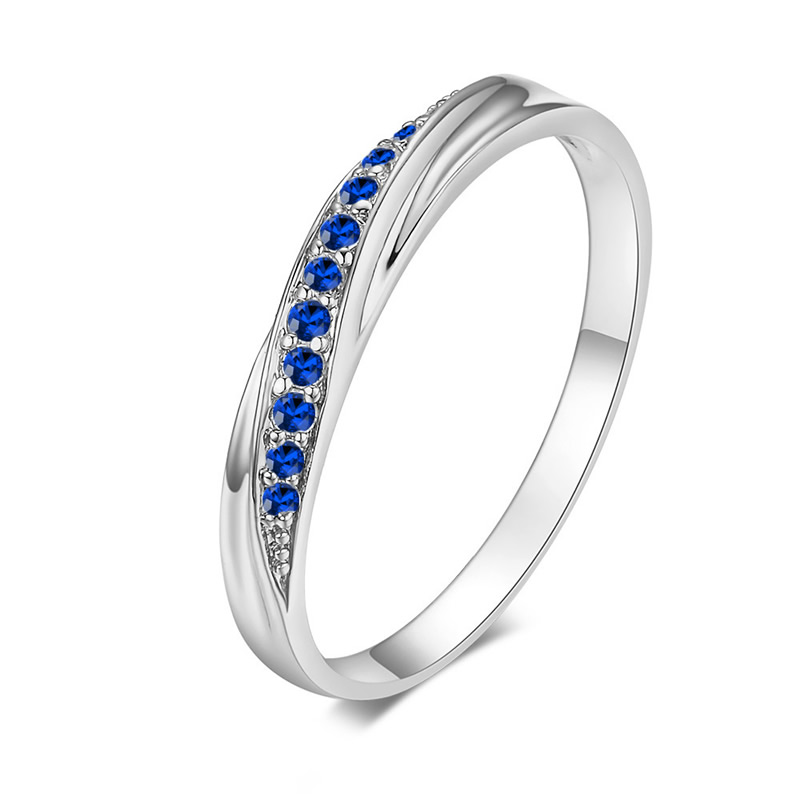 2 real platinum plated with blue CZ