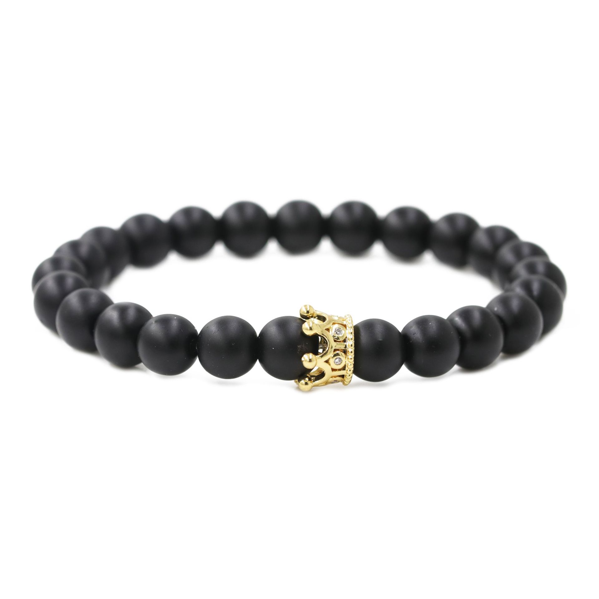 Matte Black Stone/gold color plated
