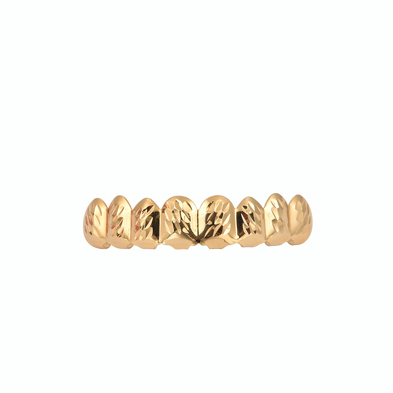 Electroplated golden batch flower upper teeth