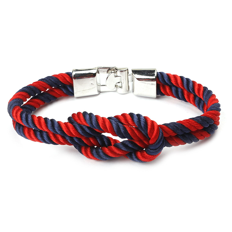 Silver buckle blue blue + red