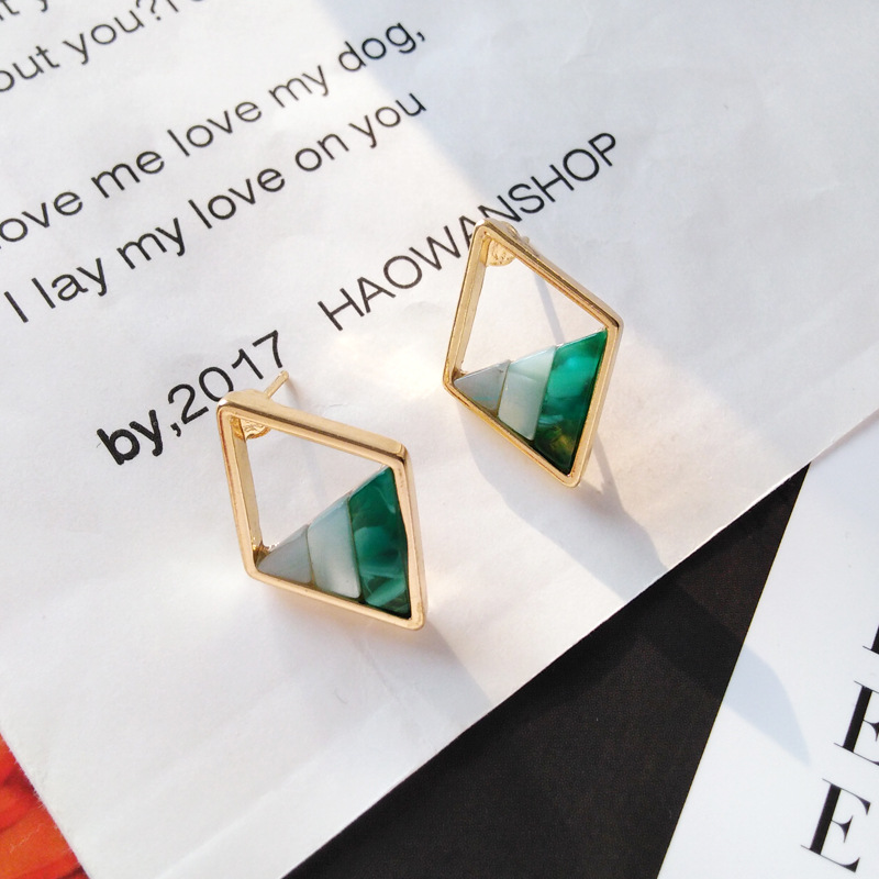Pair of green earrings