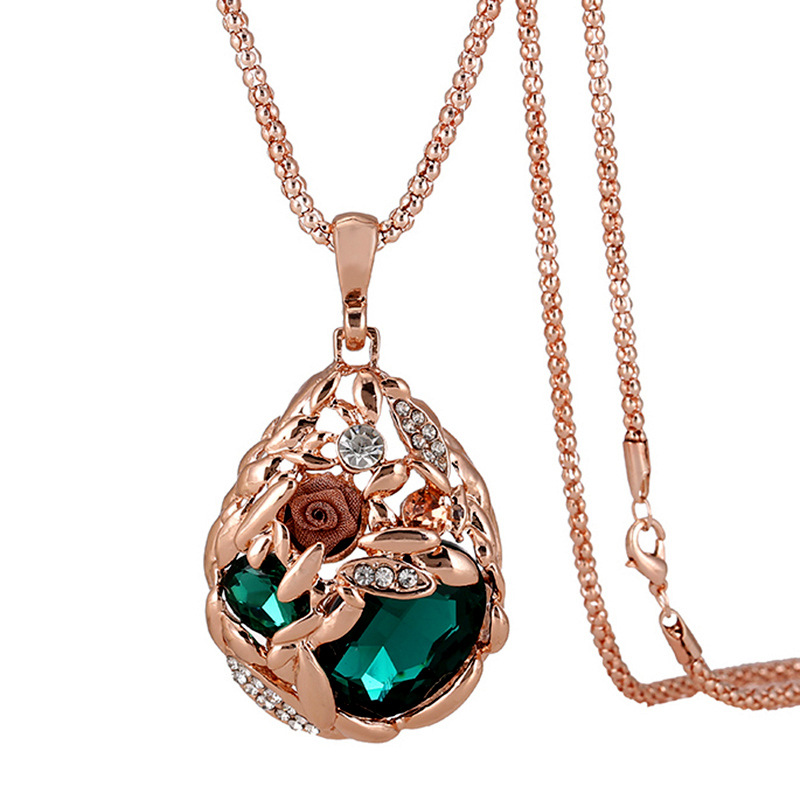 Electroplated rose gold - green