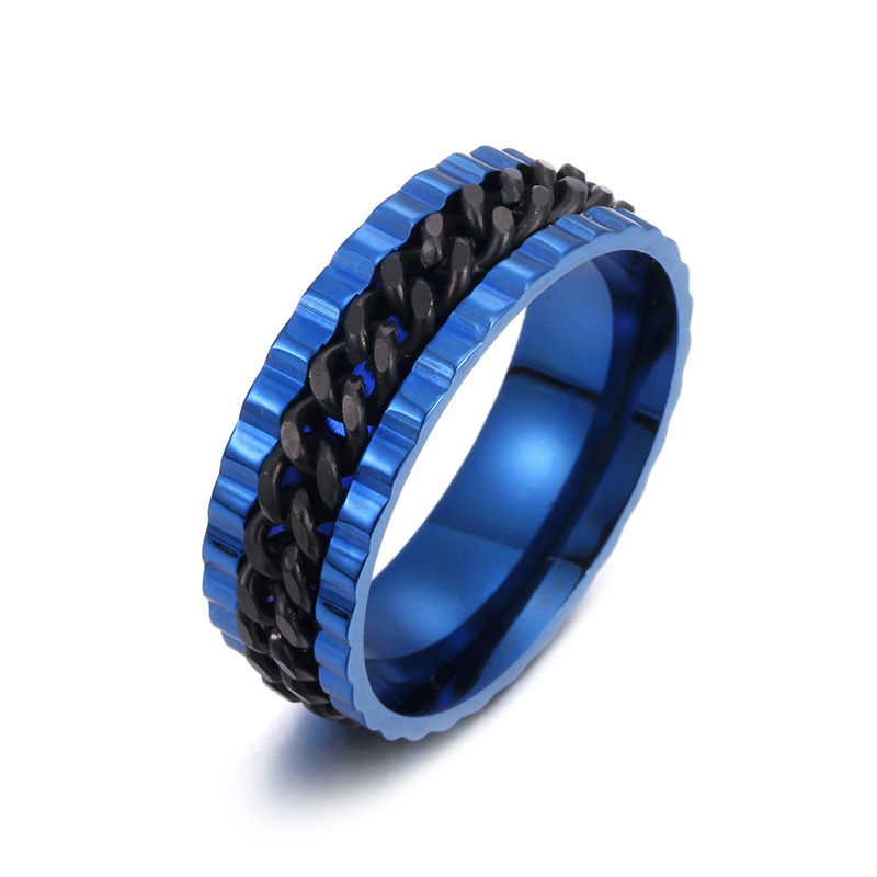 Blue ring   black chain