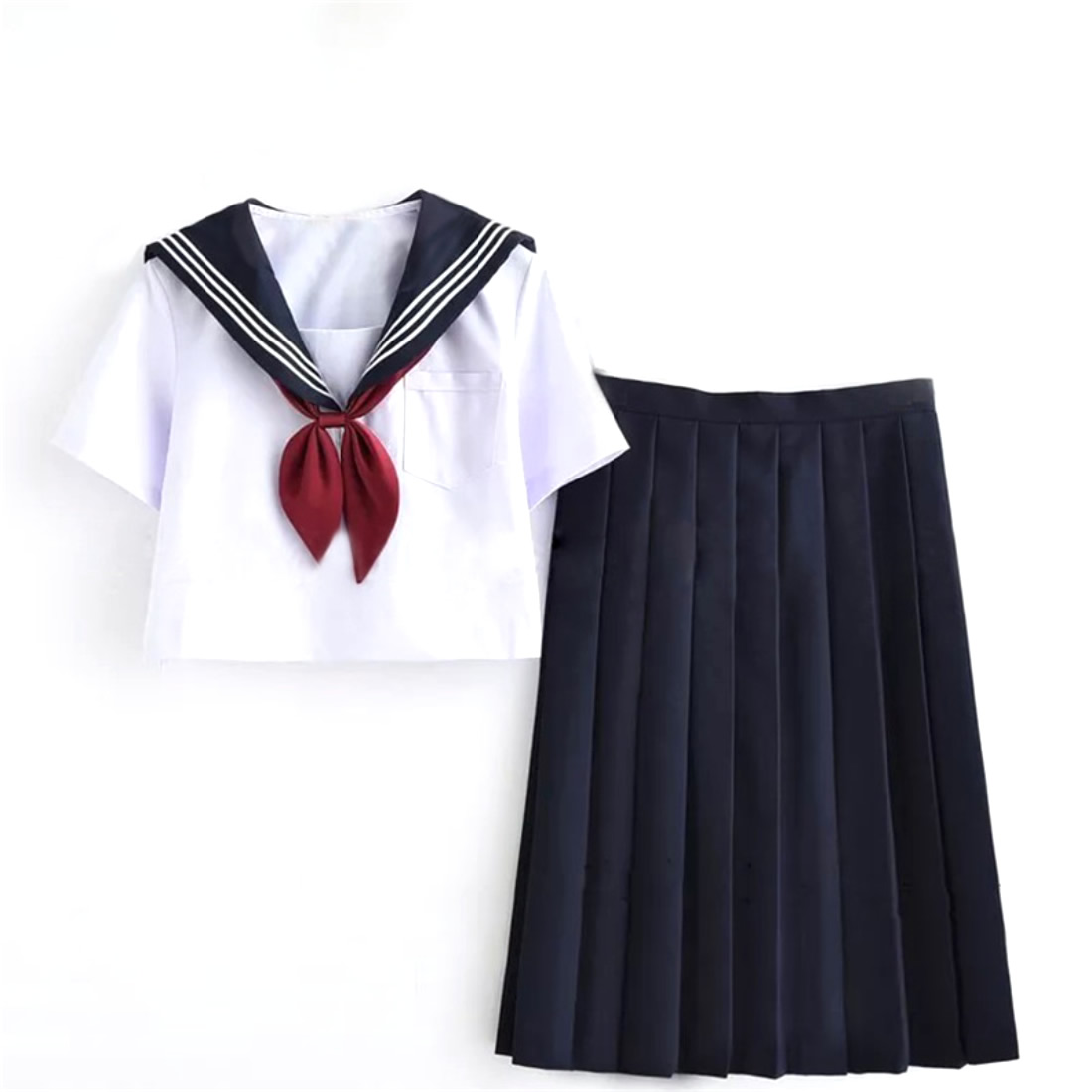 short sleeves top and dress with tie