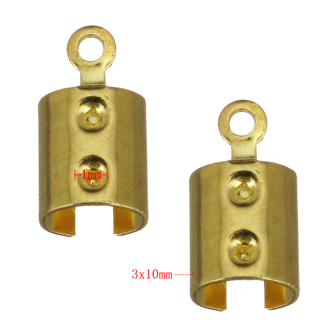 gold color plated 3x10x3mm,Hole:1mm