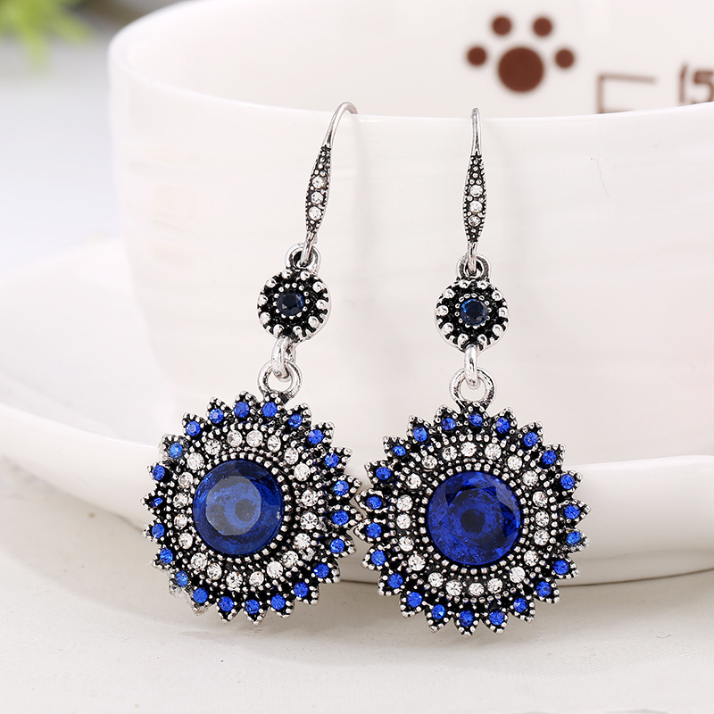 antique silver color plated royal blue