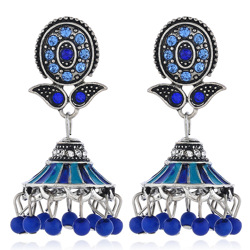 antique silver color plated royal blue