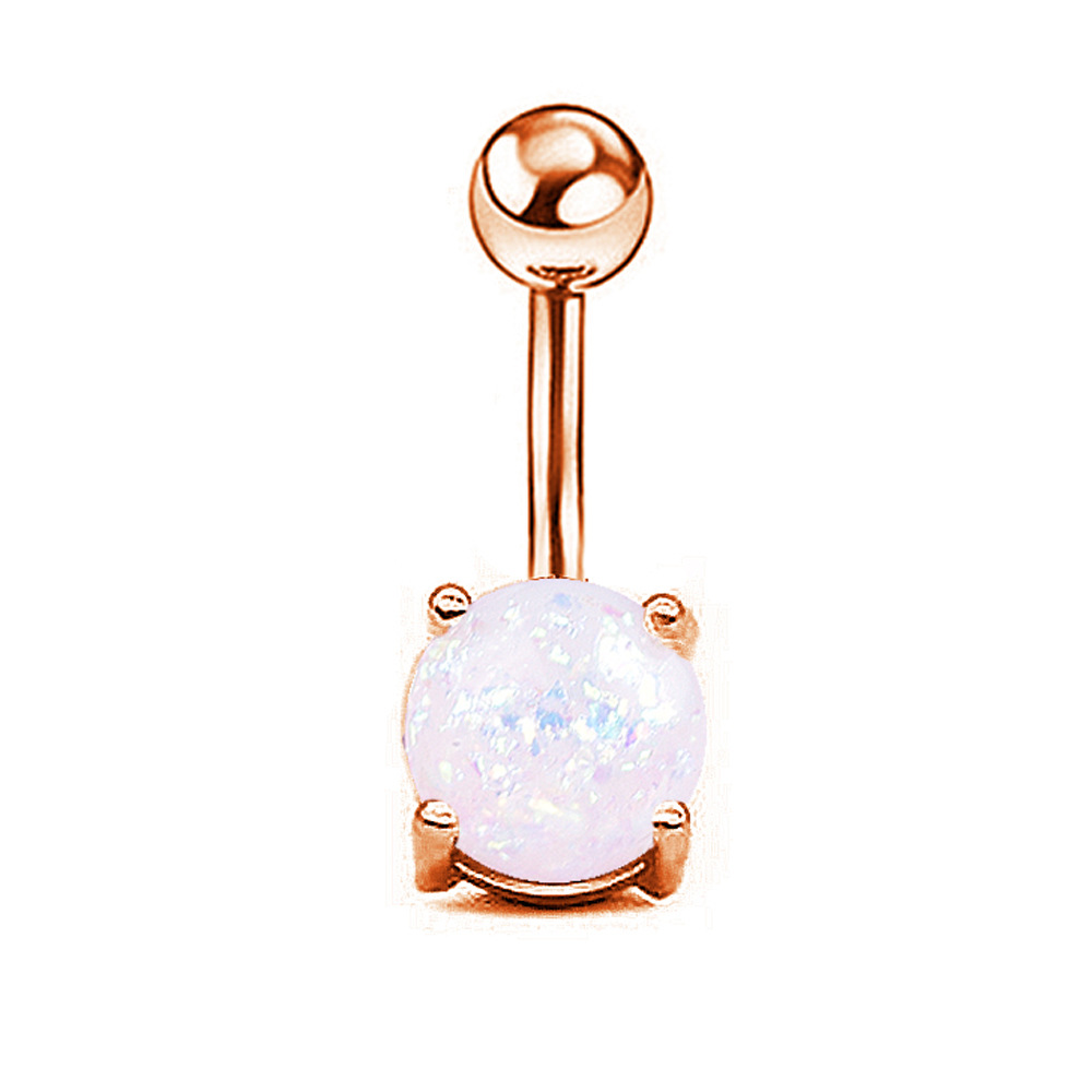 rose gold color White Opal