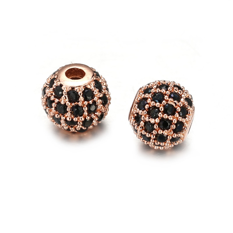 rose gold color plated with black rhinestone