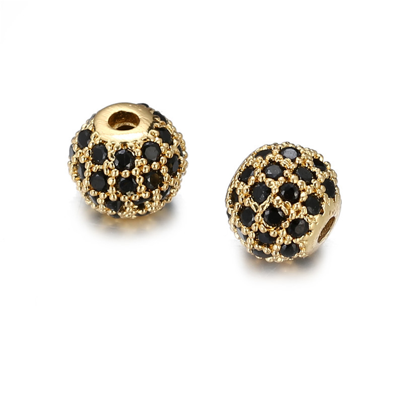 5 gold color plated with black rhinestone