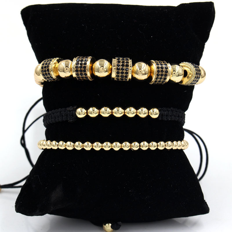 1 gold color plated with black rhinestone