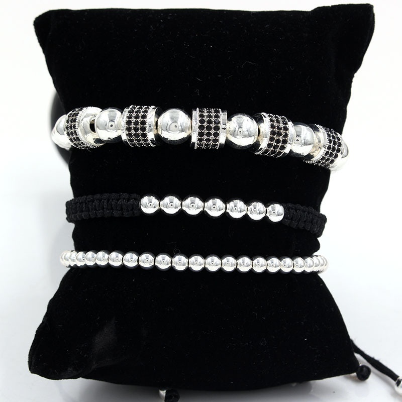 2 silver color plated with black rhinestone