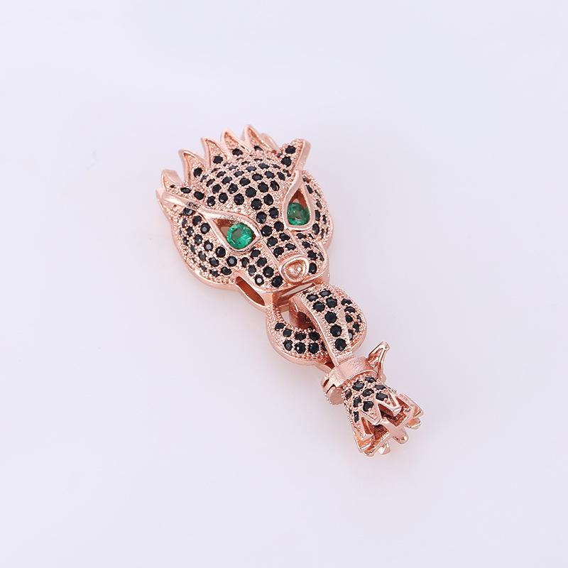 5 rose gold color plated with black rhinestone
