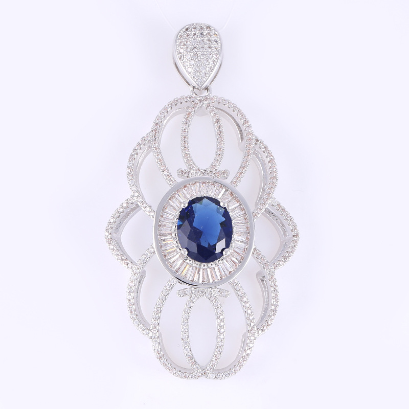 9 platinum color plated with blue rhinestone