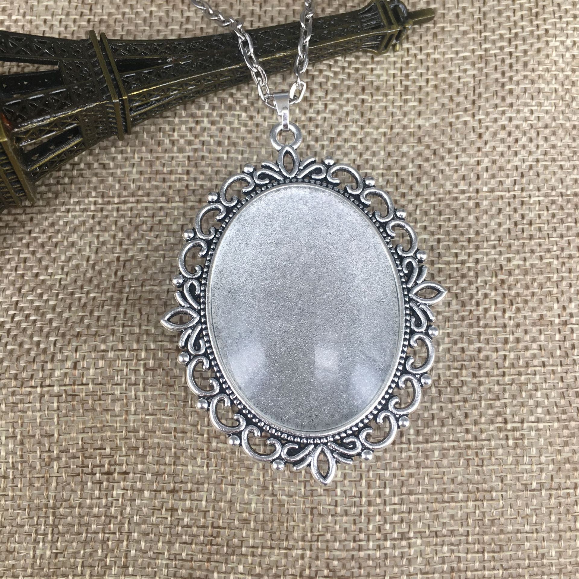 1 antique silver color plated