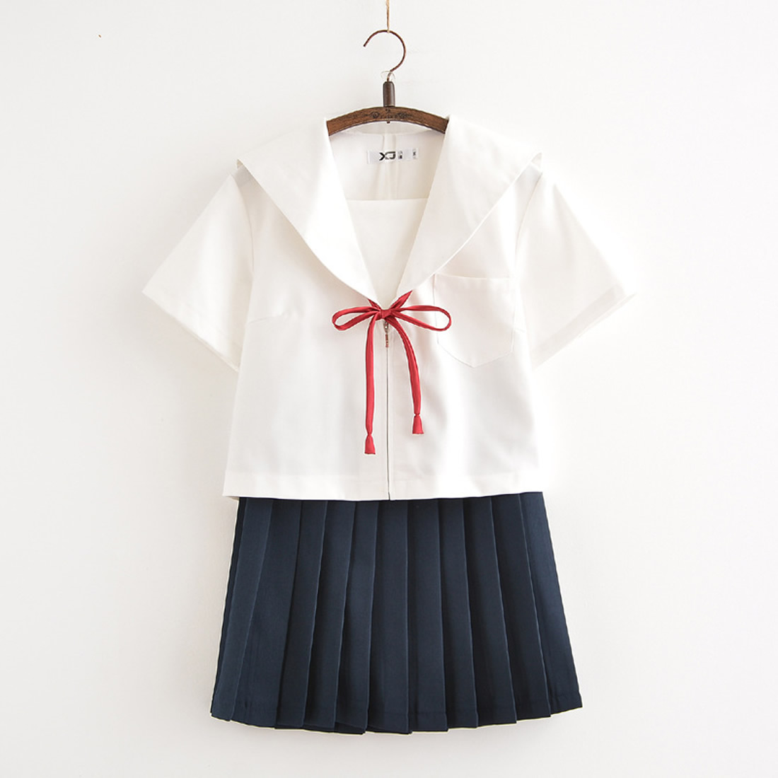 short sleeve short skirts (Bow Tie)