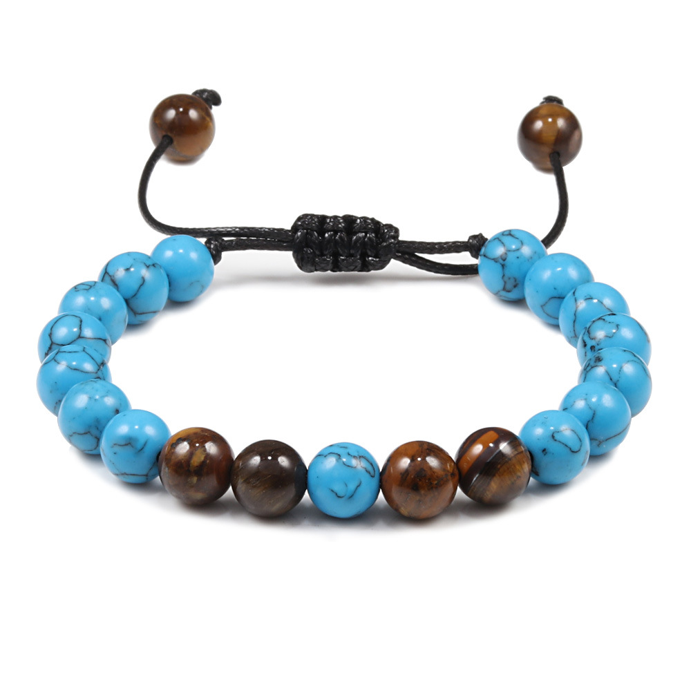 5:Black line blue turquoise and tiger eye