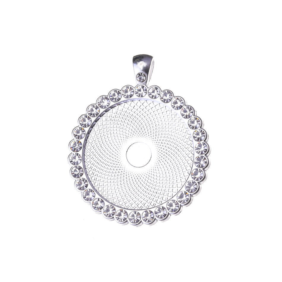 silver color plated with clear rhinestone