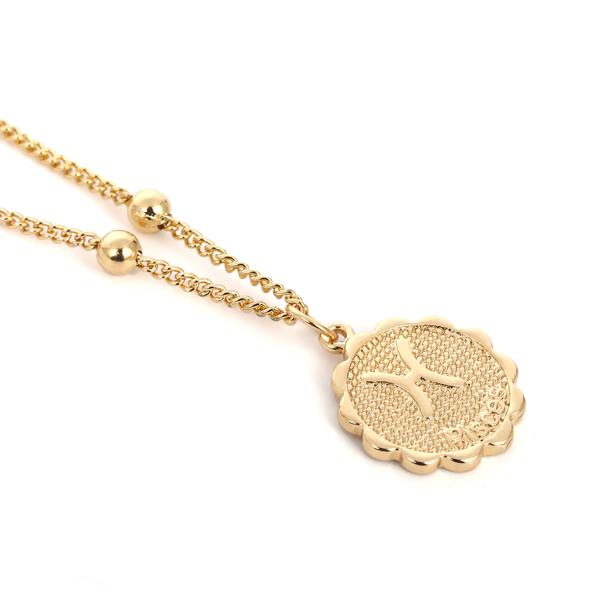 23:Pisces gold color plated