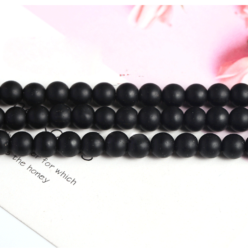 frosted black 8mm/48 pcs