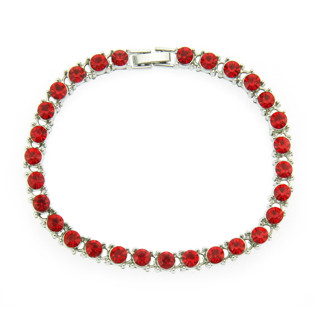  silver color plated with red rhinestone