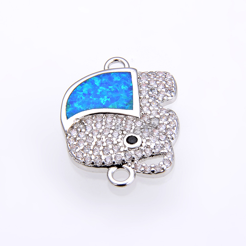 1:platinum color plated with Blue Opal