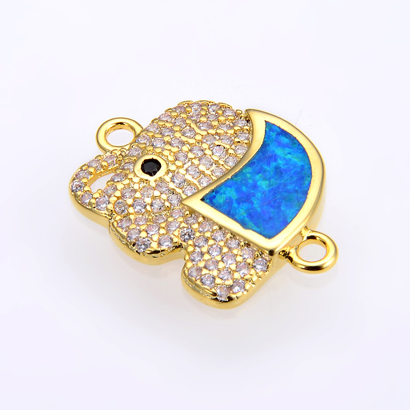 gold color plated with Blue Opal