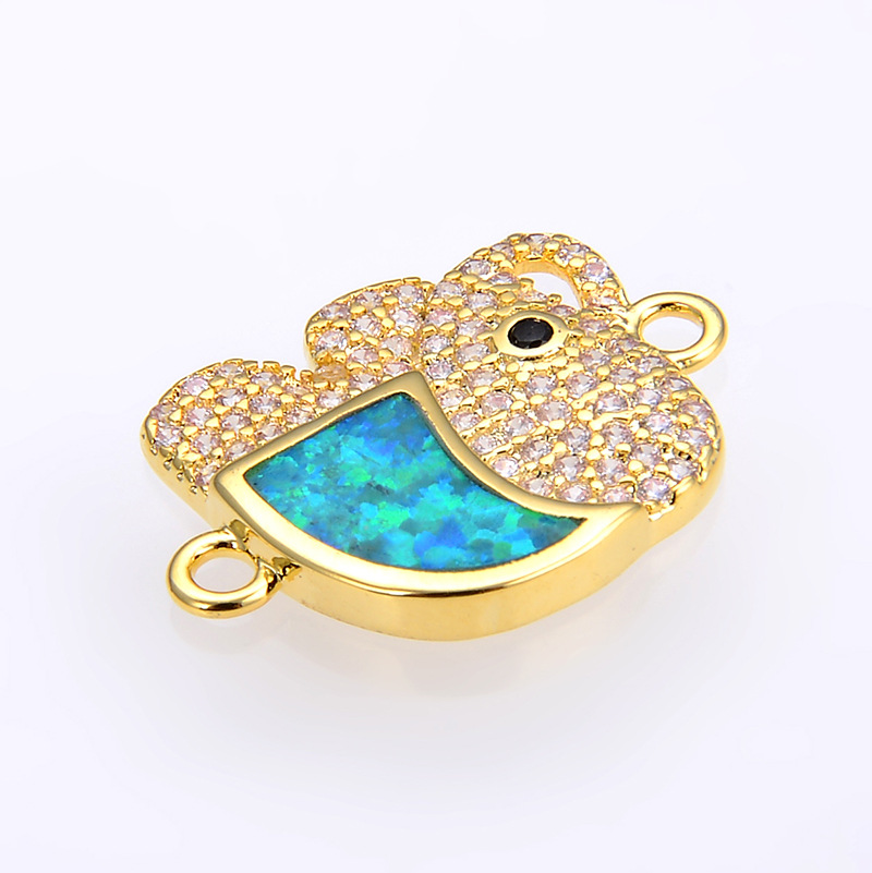 8:gold color plated with Green Opal