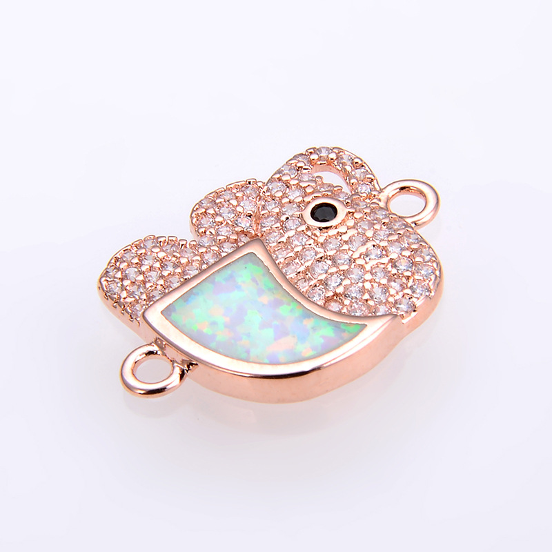 10:rose gold color plated with White Opal