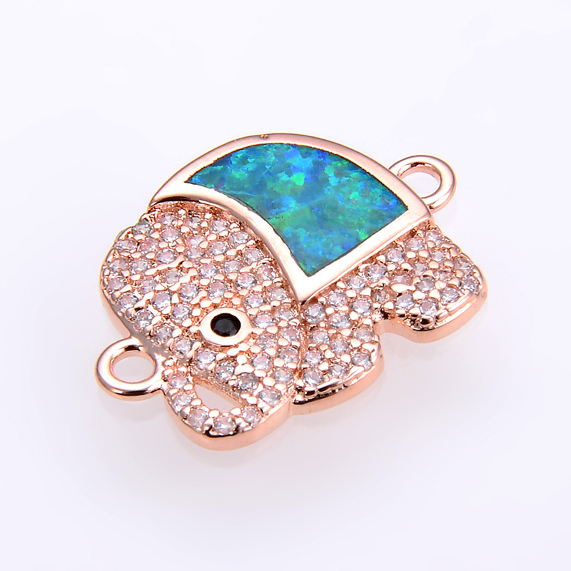 12:rose gold color plated with Green Opal