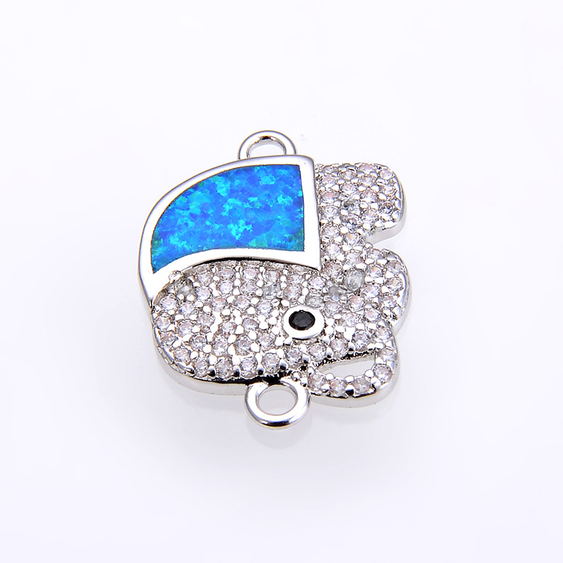 Blue Opal Chapado en color platino