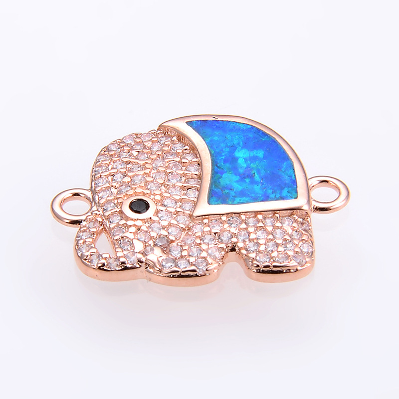 Blue Opal chapado en color oro rosado