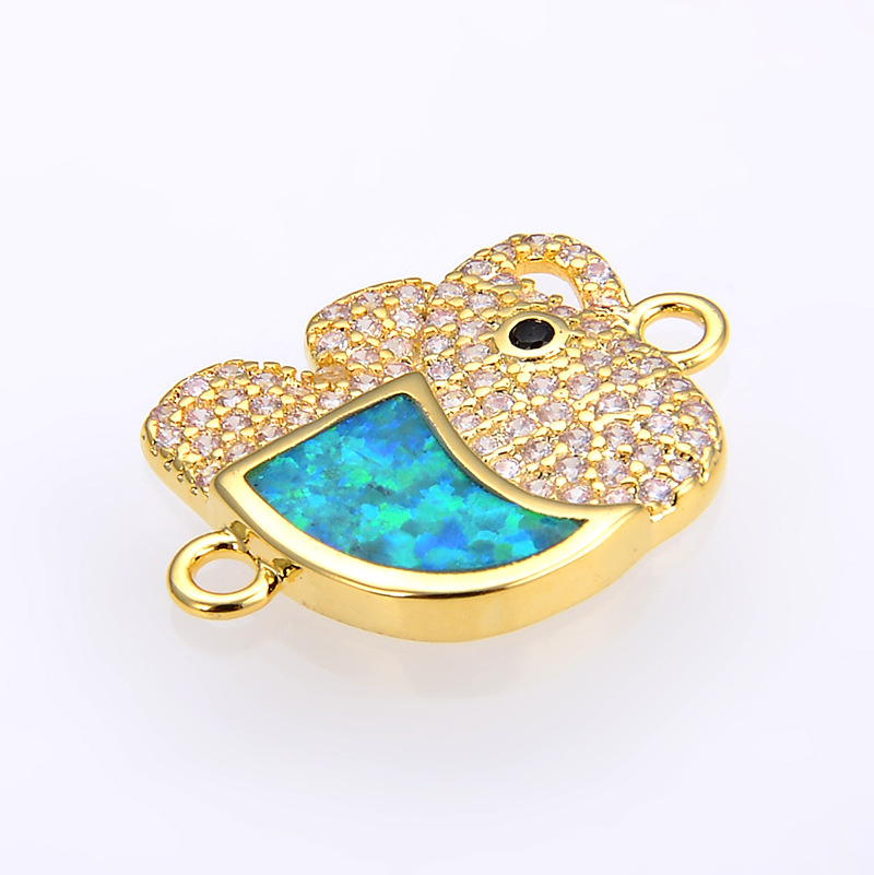 Green Opal chapado en color dorado