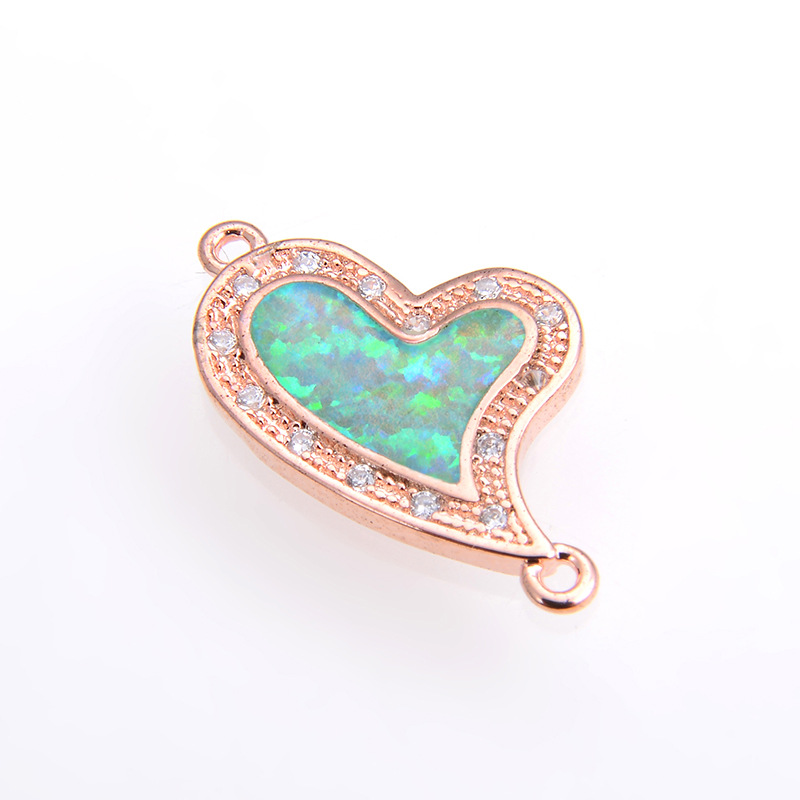 green opal rose gold color plated