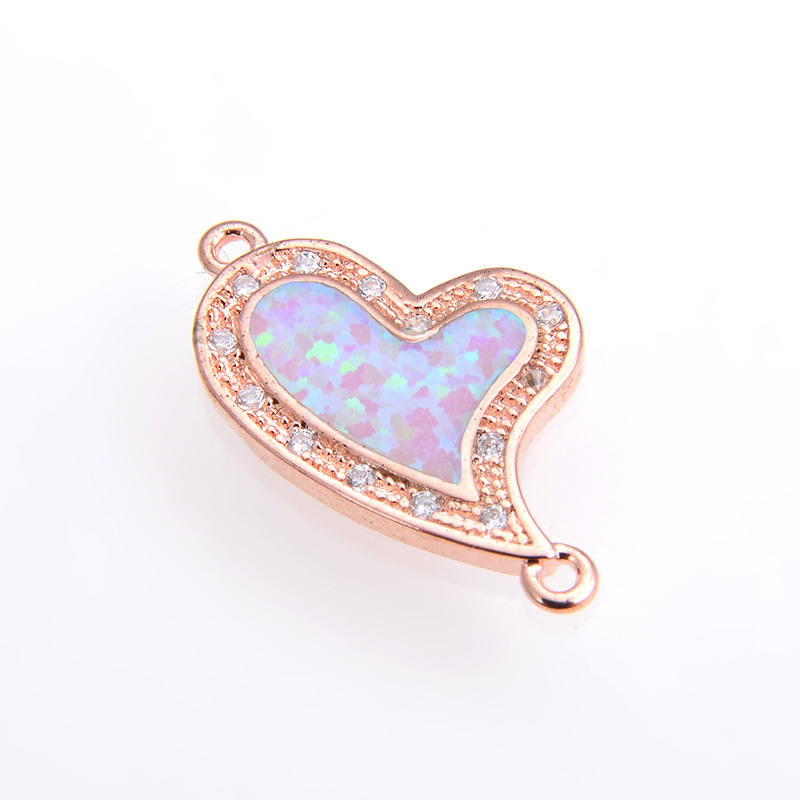 pink opal rose gold color plated
