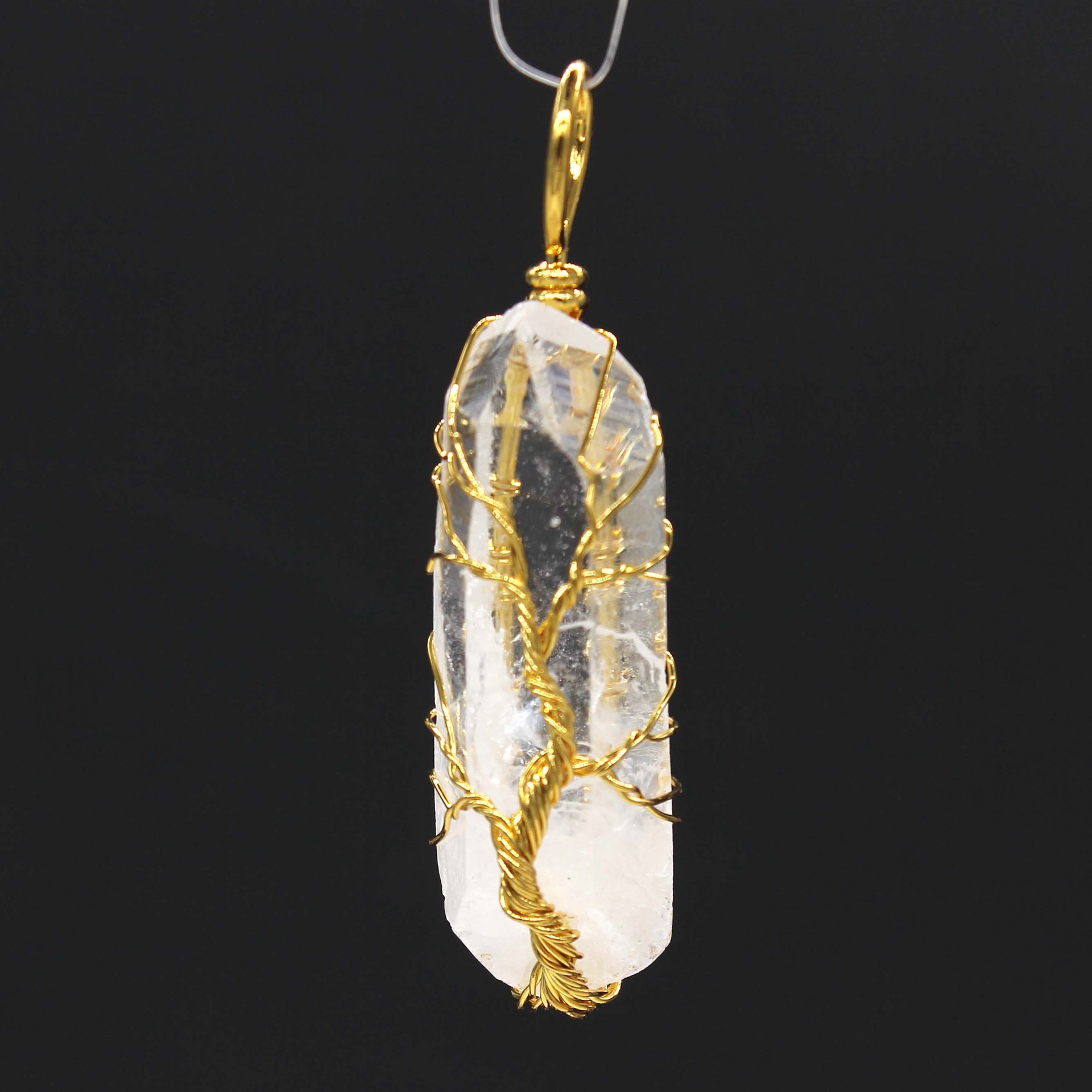 gold color plated with Clear Quartz