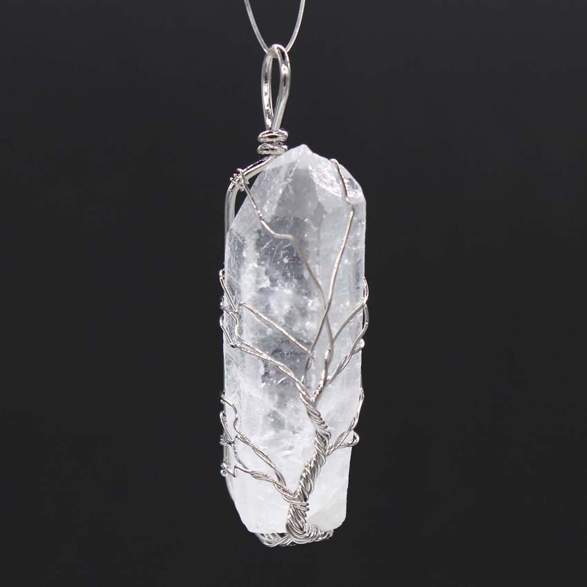 silver color plated with Clear Quartz シルバー色はクリアクォーツでメッキ