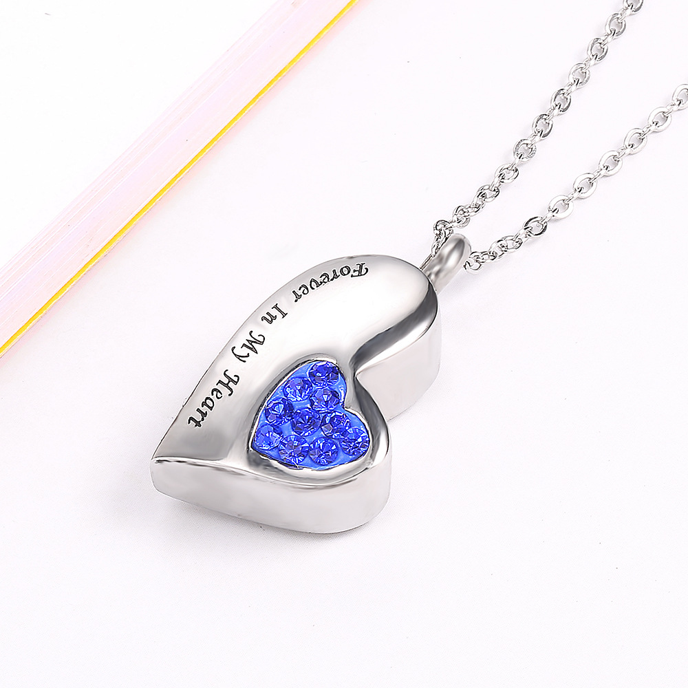 Blue diamond pendant + silver chain