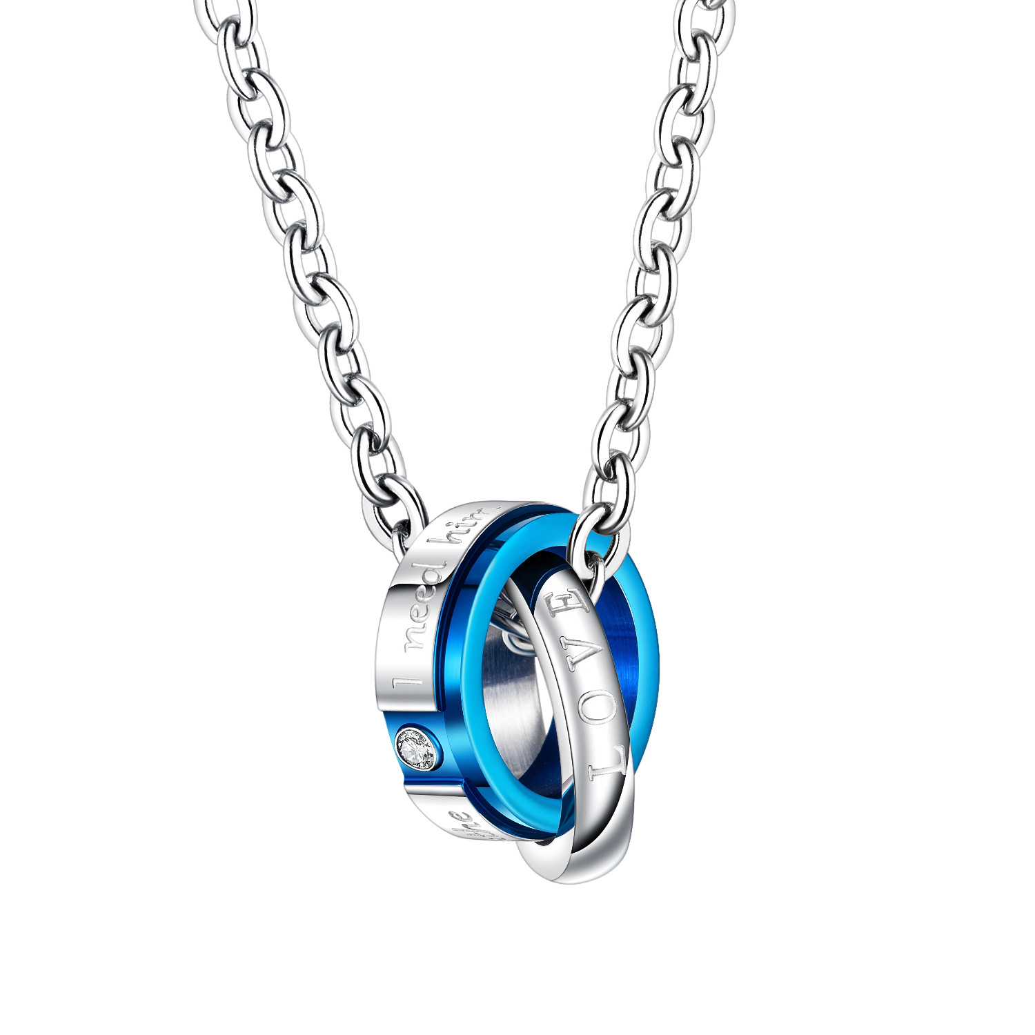 Blue men's model (single pendant, without matching