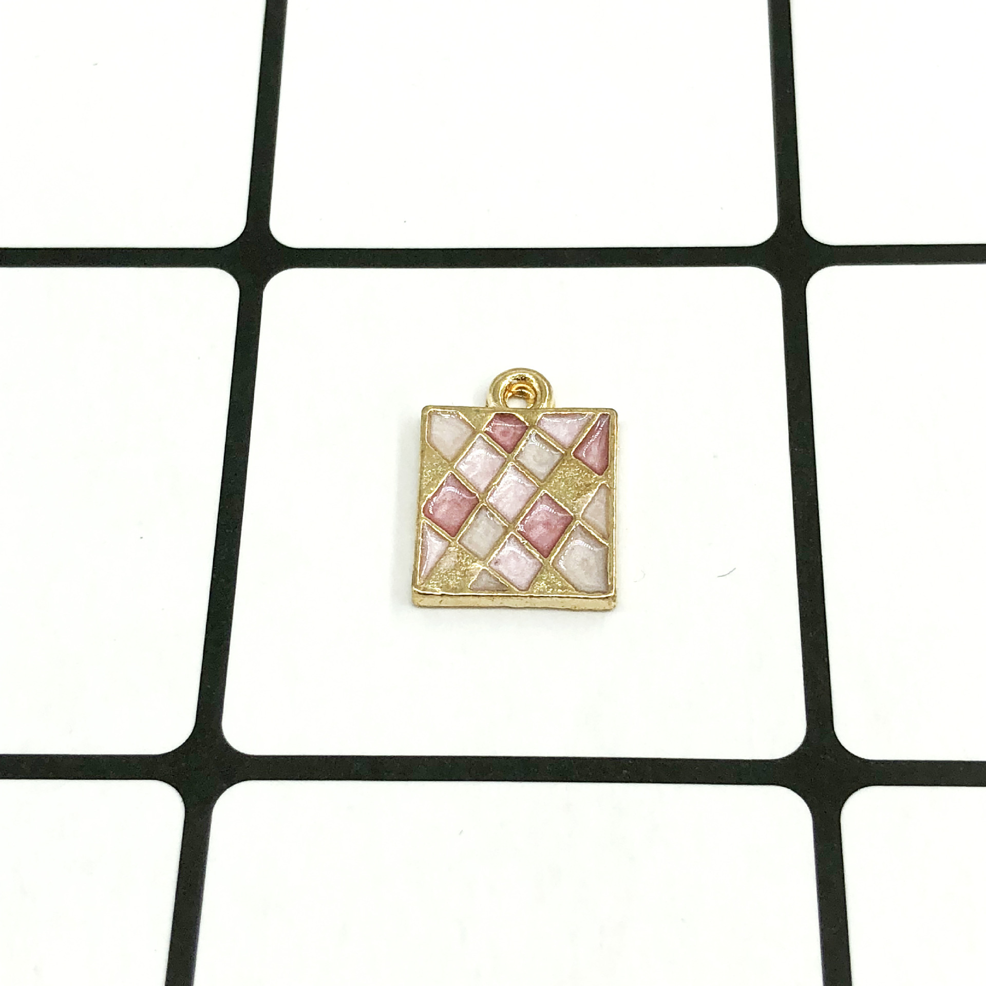 Pink square,12x15mm