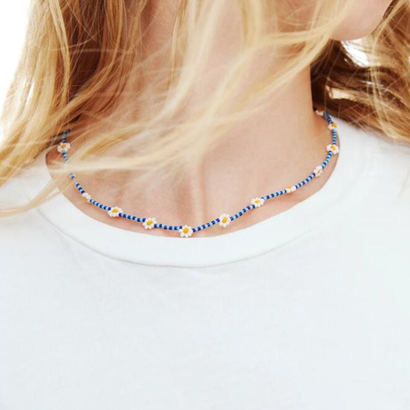 Blue necklace 350mm